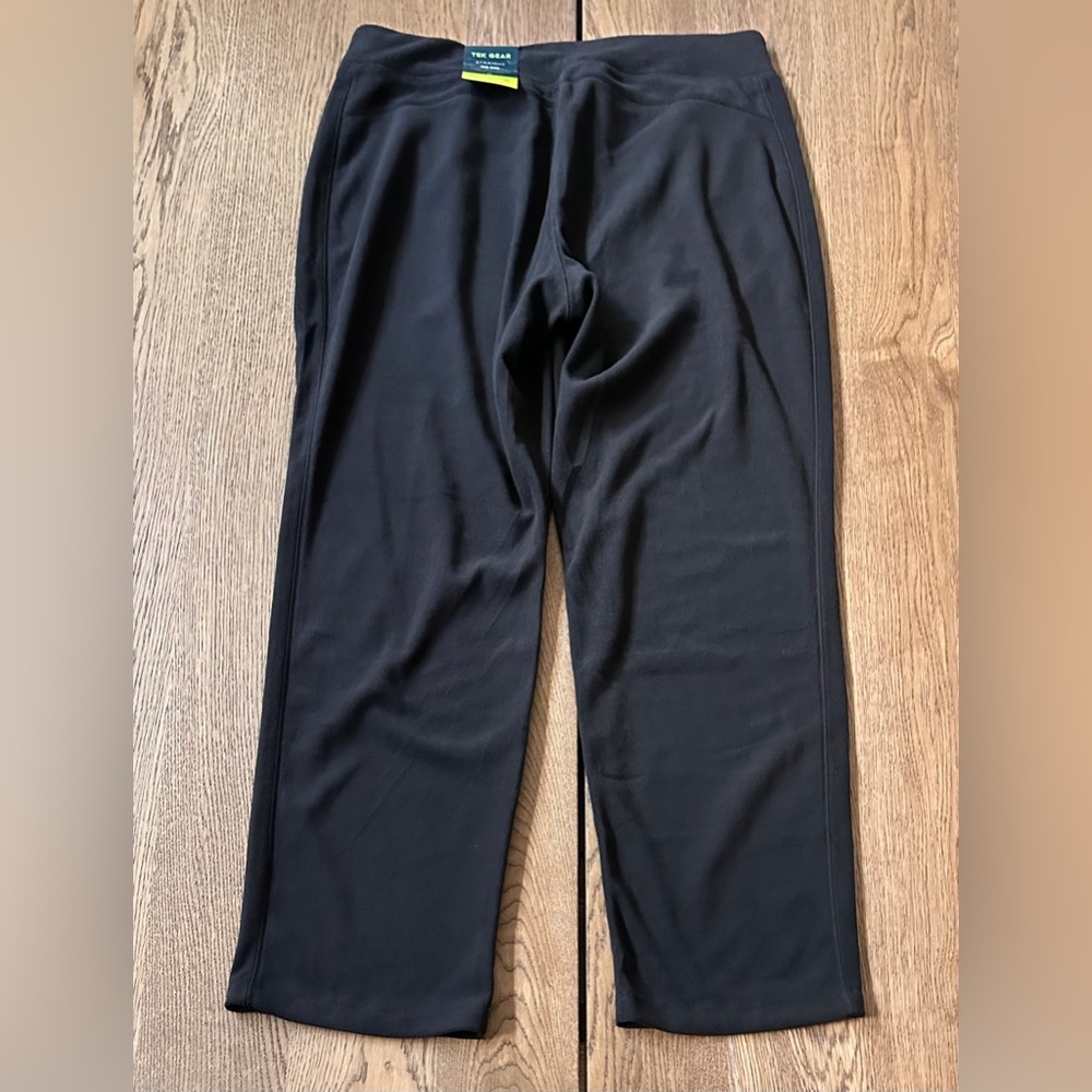 NWOT Tek Gear Fleece Black Straight Mid-Rise Pants XL - Picture 2 of 11